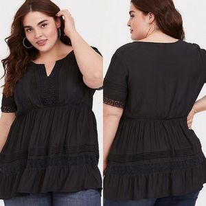 Super cute gray lace tunic torrid top SZ 2